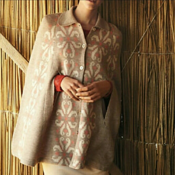 Anthropologie Jackets & Blazers - TRENDING!NWT$188 Anthropologie Flower Sweater Cape